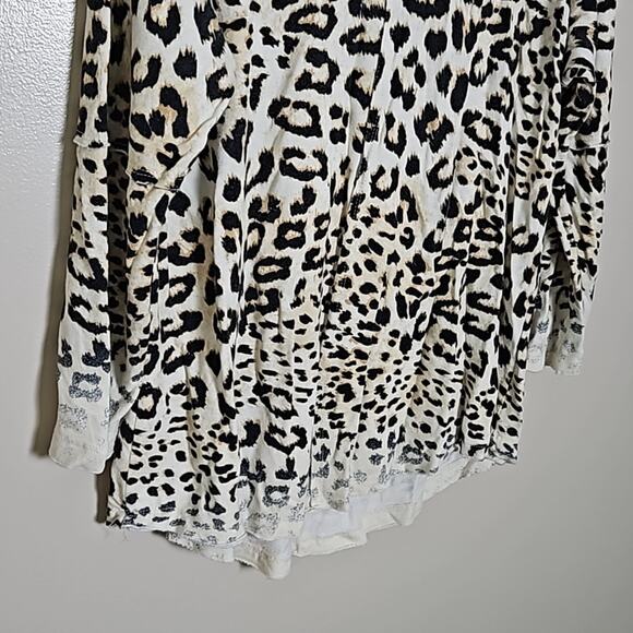 Multiples Animal Print Rough Hem Top Sz Large - Picture 4 of 10
